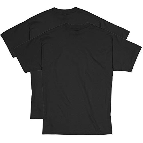 Hanes Men's Short Sleeve Beefy-T (Pack of 2), Black, 6X-Large