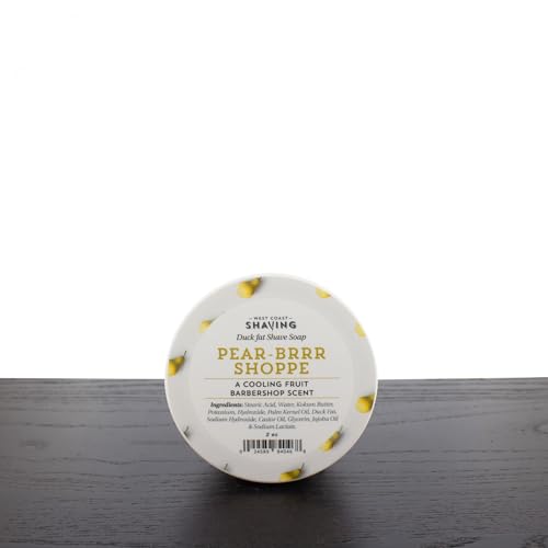 West Coast Shaving Duck Fat Shaving Soap, Pear-Brrr Shoppe, 2 oz