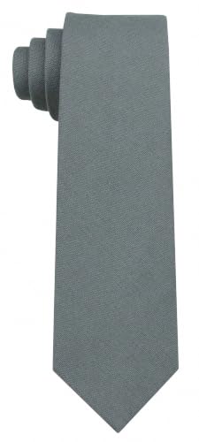 Image of Mens Solid Linen Ties - Slim Pattern Necktie for Men Wedding Groomsmen