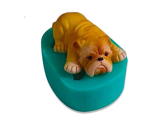 AKE Silicone Mold Small Dogs Theme Candle Mould Plaster Cement Polymer Clay Animal (Mini Bulldog)