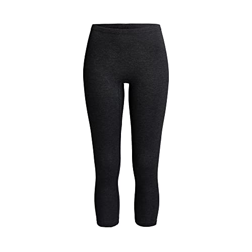 con-ta Pantalones térmicos de 3/4 de longitud para mujer de algodón natural y poliéster moldeador, ropa interior funcional aislante del calor, en varios colores, tallas 36-50, Negro Mezcla, 46