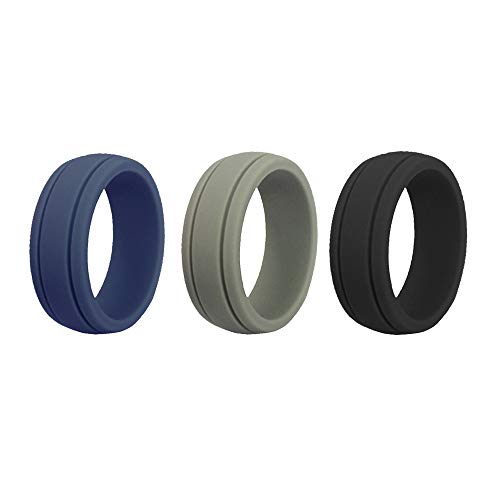 Christian Rings with Cross Silicone Rings 8mm Double Slot Outdoor Sports Silicone Ring Wedding Band Bible Verse Quote Faith Inspirational Rings Prayer Silicone Rings,Jesus Crucifix Ring2