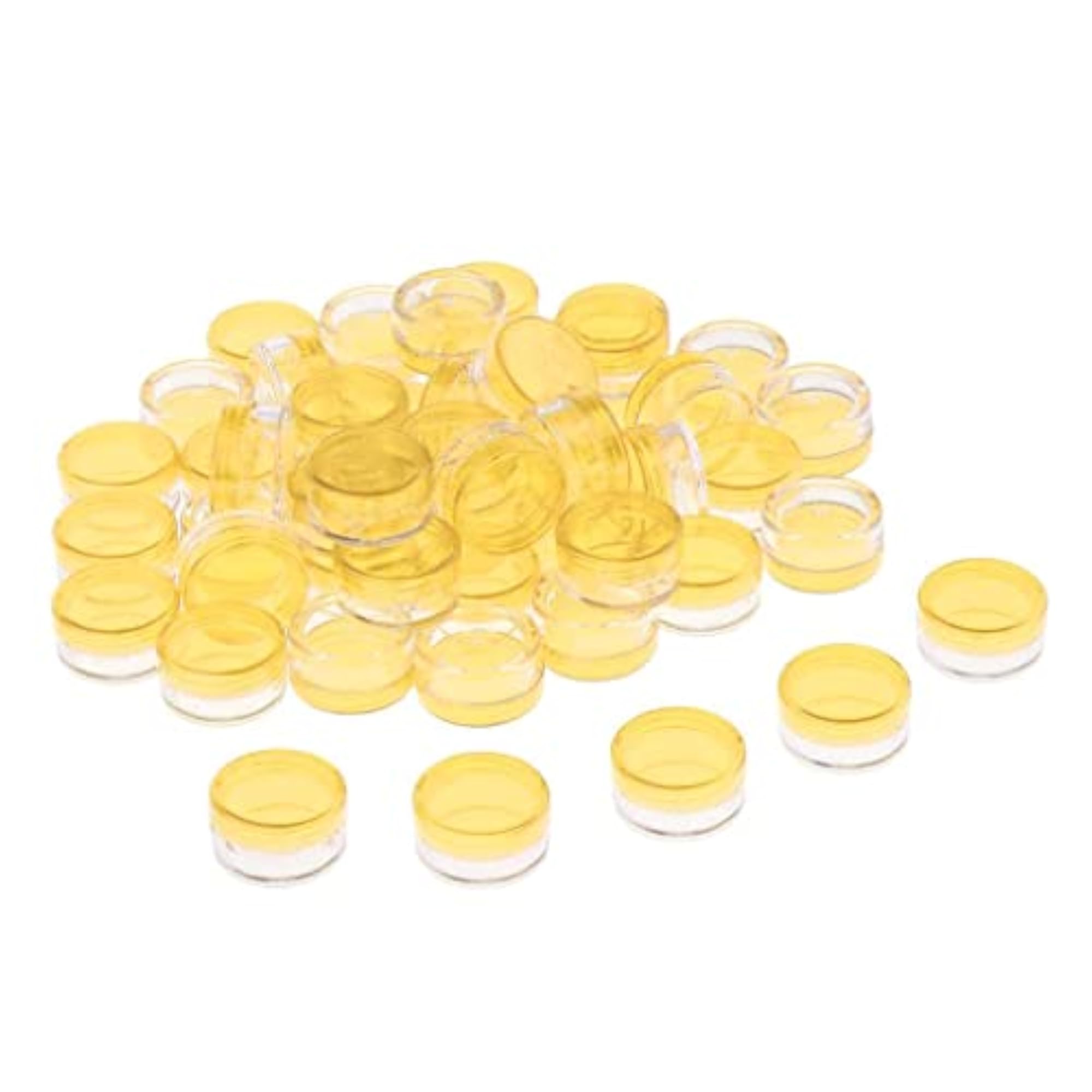 Empty Round Makeup Jar Pot, 3x50pcs Yellow