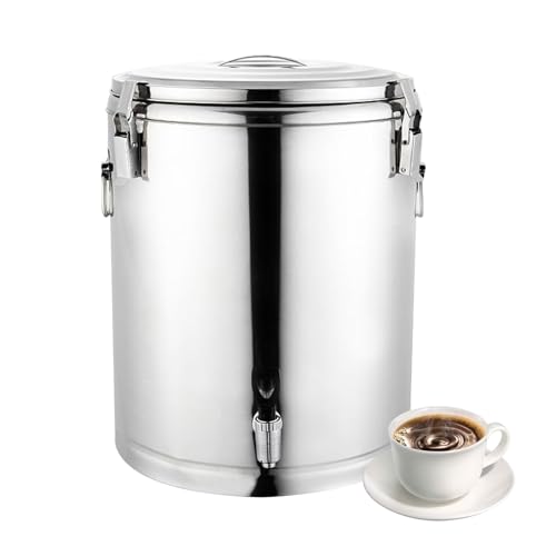 Cubo de Sopa Comercial de Gran Capacidad con Aislamiento de Acero Inoxidable 304, Mantiene el Calor Durante 12 Horas. Ideal para cantinas de Hotel, cafeterías y Bebidas, 36,5 L.