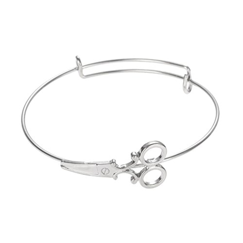 Uokoki De Moda Mujeres Tijeras Diseño Pulsera Pendiente de la Muchacha Simple Ajustable de la joyería de los brazaletes de Oro Rosa señora Gift