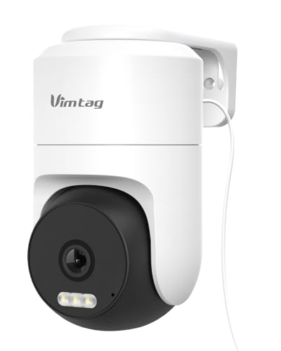 Image of VIMTAG Pan /Tilt Outdoor Security Camera, 4K 8MP WiFi Home CCTV Camera, 360 View & Motion Tracking, Color Night Vision, 2-Way Audio, AI Detection Alarm, IP66, Cloud & SD Card Storage, Works w /Alexa
