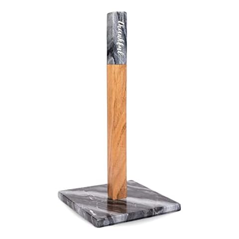 Lexi Home Marble Counter Embossed Paper Towel Holder - Mount Grey Cover