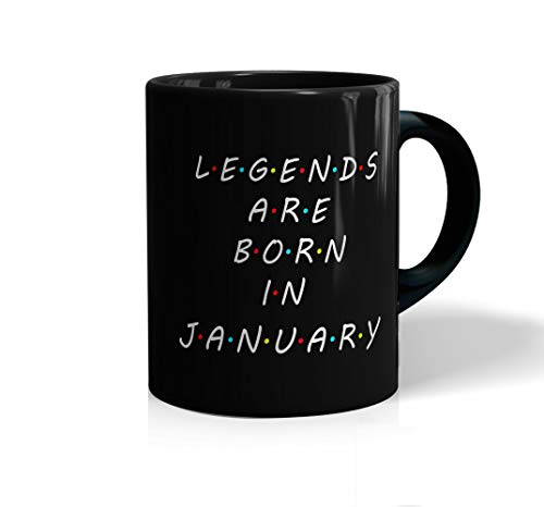 Image of inchLegends are Born in January Printed Black Coffee /Tea Mug for Birthday Gifts | Friends | Bestfriend | Sister | Brother | Gifting Mug | Loved Ones