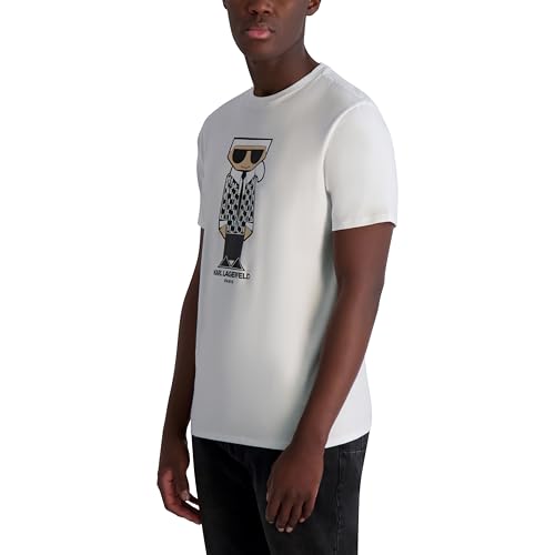 KARL LAGERFELD Men's Short Sleeve Crewneck Karl Graphic Design T-Shirt3