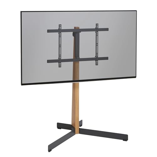 Vogel’s TVS 3695 Soporte de pie para televisores de 40 a 77 Pulgadas, MAX. 50 kg, Gira hasta 90°, MAX. VESA 600x400, Soporte de TV de Madera de Roble con Certificado PEFC y Acero