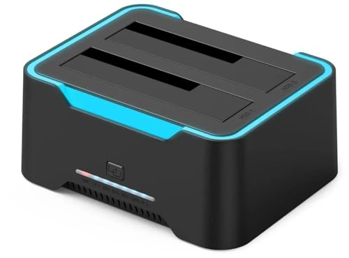 Image of Tobo Updated RGB SAtA to USB 3.0 Hard Drive Docking Station with Offline Clone, USB 3.0 to SATA I /II /III Dual Bay External SSD /HDD Dock for 2.5 /3.5 SATA HDD /SSD, with UASP,Hard Drive Duplicator