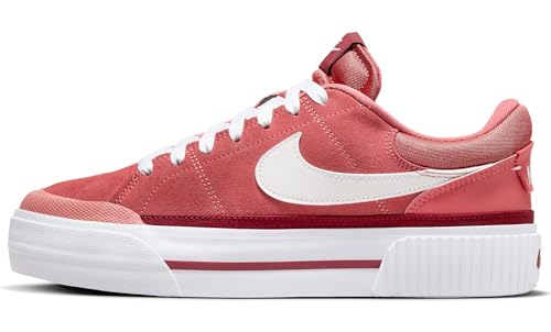 Nike Court Legacy Lift Damen Sneaker, Adobe/White-Team Red-Dragon Re, 39