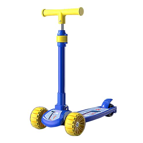 Walopola Patinete Plegable, Patinete para niños | Scooter Infantil Ajustable con Freno de pie - Patinete para niños de 2 a 12 años con diseño de 3 Ruedas iluminadas para Escuela y Patio