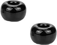 Vista 1 de 2 soportes para cepillos de dientes de cerámica, soporte individual para cepillos de dientes para encimeras de tocador de baño, tocador (negro)