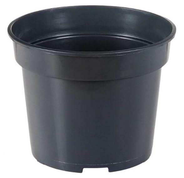 Muddy Hands Black Plastic Plant Pots Small Large Outdoor Garden Round Flower Herb Planters (Made from 100% Recycled Plastic) (20, 12 Litre)