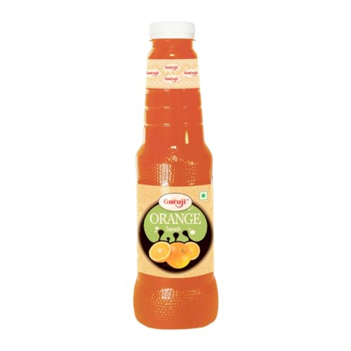 Image of Shree Guruji Orange Squash Instant Refreshing Syrup Drink for Summer 1 Litre | Tangy Orange Beverage Concentrate | Traditional Fruit Drink Mixer