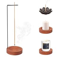 2-in-1 Räucherstäbchenhalter Set, 2 Stück Räucherstäbchen Halterung Modernes Design mit Kegel Spule Räucherstäbchen Halter Handgefertigte Holz Basis für Home Office Decor Yoga Meditation