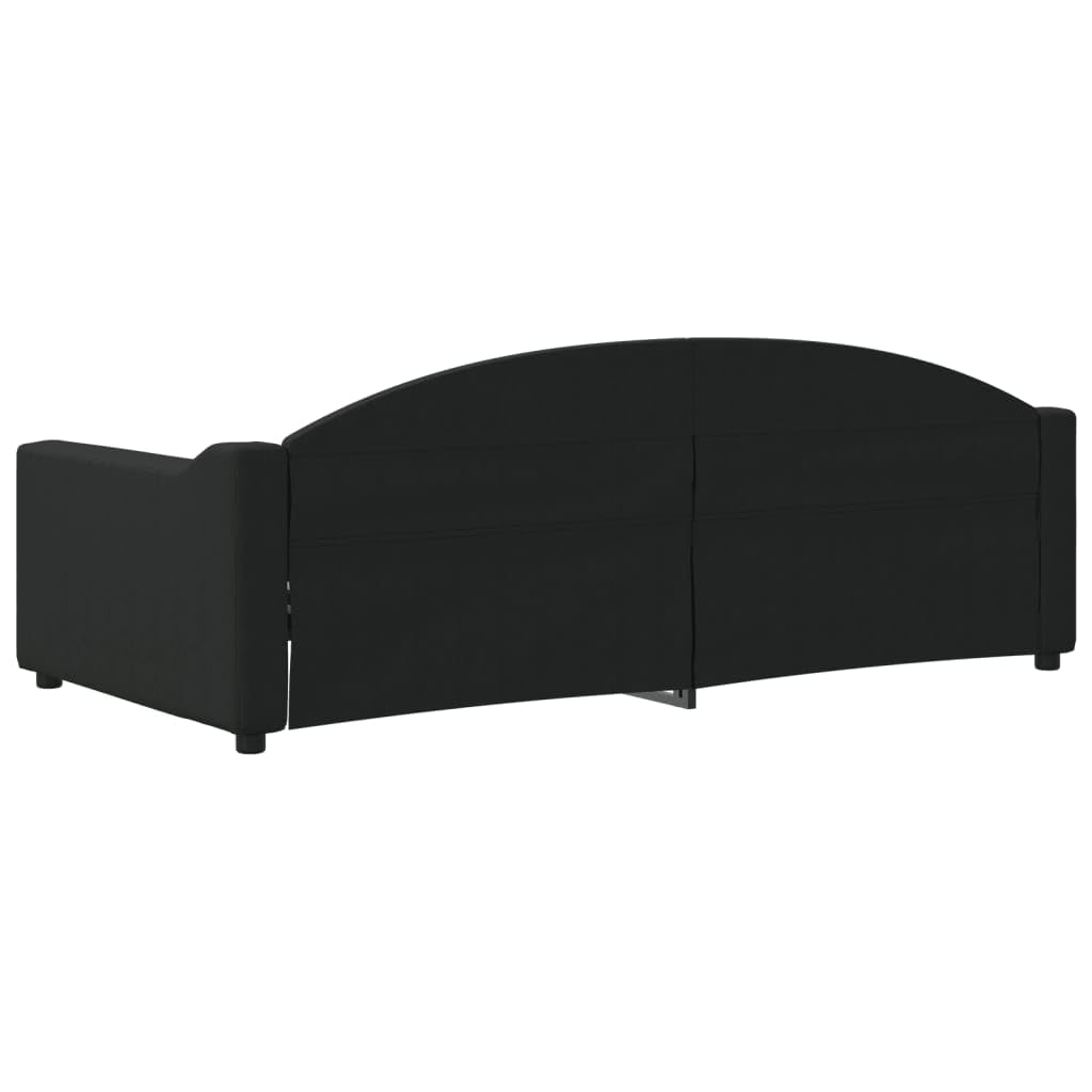 vidaXL Letto da Giorno Nero 90x190 cm in Tessuto, Divano Letto, Divano Letto Singolo, Divano Letto in Tessuto, Letto per Ospiti, Divano Letto Moderno
