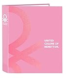 Benetton Folio-Ordner, 4 Ringe, breiter Rücken