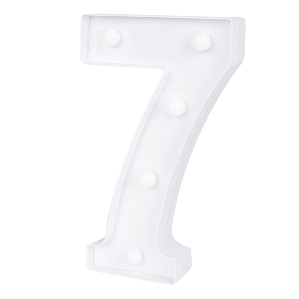 Restaurantware White Led Marquee Number Sign, 7.1 x 1.2 x 8.7 In