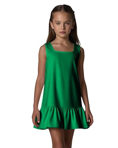 JISISANG Girls Sleeveless Strap Dress Lightweight and Breathable Casual Minidress 2-14
