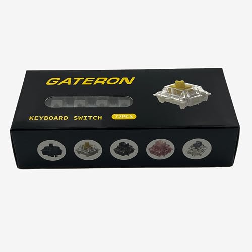 Image of Gateron Oil King V2 Pre-Lubed Smooth Linear Keyboard Switches,72 Pcs | 5-Pin 55gf,60 Million Keystroke Lifespan,Compatible MX Mechanical Keyboards,DIY Custom Mod Parts