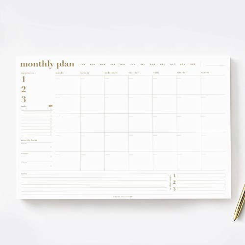 Image of Bliss Collections Monthly Planning Pad, To-Do List Notebook, Undated 8.5x11