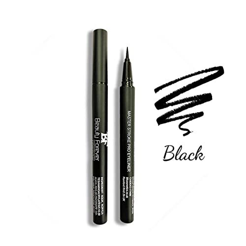 Beauty Forever Master Stroke Pro Eyeliner, Felt Tip Pen Eyeliner, Semi Matte Finish, Long Lasting, Waterproof, Face Painting, Smudge Proof, Suitable For All Eye Shapes, Available in 2 Shades (Black) - Image 3
