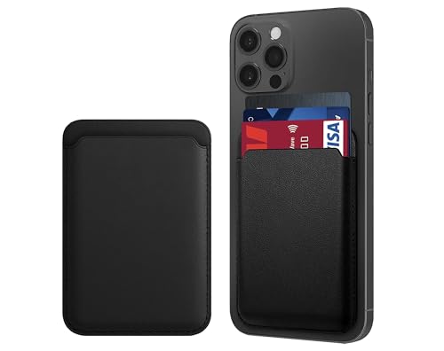 Kit Anel + Suporte de cartão | traseira do telefone | Porta Cartão MagSafe+ RFID, suporte magnético para telefone,destacável compatível com iPhone 12/13/14/15 Pro MAX (Black)