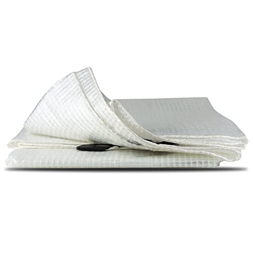 Bortaberg Tarpaulin Strengthened Waterproof Heavy Duty - Clear Tarp Sheet - Premium Quality Cover Made of 100gram/sm Reinforcing Mesh, for Camping Fishing Gardening Pets ([m]2x3 || 6.5'x9.8')