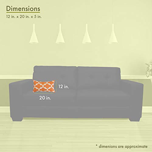 Majestic Home Goods Peach Trellis Indoor / Outdoor Small Throw Pillow 20" L x 5" W x 12" H - Thumbnail 2