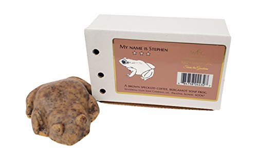 WFG WATERFALL GLEN SOAP COMPANY, LLC, Stephen frog soap, bergamot with coffee scrub, vegan bath soap with shea butter