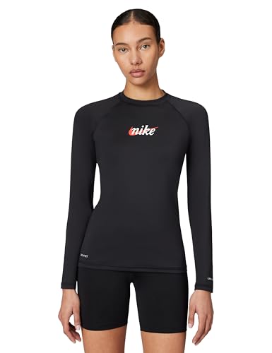 Nike Missy Hydroguard Dri-Fit Uv Long Sleeve Top, Black, Medium