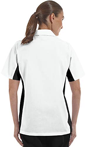 ChefUniforms.com Women’s Cook Shirt with Mesh Sides (XS-3X, 2 Colors) (Medium, White/Black)
