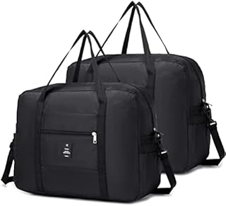 KSIBNW Ryanair Cabin Bag 40x20x25,Foldable Lightweight Travel Duffle Bag Luggage Small Underseat Cabin Bag Black