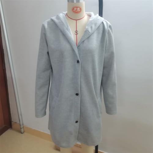 Casual Single Breasted Hooded Jacket,Women Hoodie Lapel Long Sleeve Trench Coat with Pocket,Crop Trench Coat Jacket for Women4