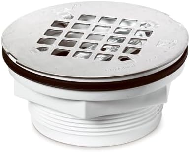 2 in. 101 PNC PVC No-Calk Shower Drain with Stainless Steel Strainer