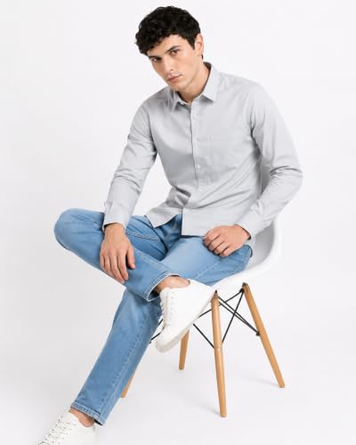 Image of Ketos Plain Grey Stylish Formal Shirt for Men | Full Sleeves | Regular Fit | Cotton