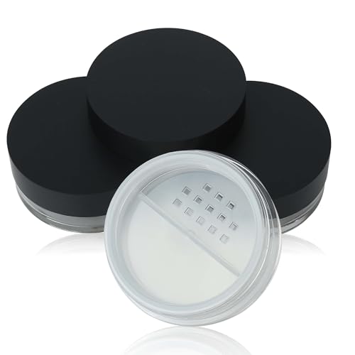 COSIDEA 5 pcs Empty plastic loose powder jar with twist sifer 20g refill pot can for Face powder (5)