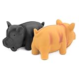 Chiwava 2 Stück 16,5 cm Quitschende Hundespielzeug Latex Schwein GRUNTING Tier Sound Welpen Kauen Interaktives Spiel für Medium Hunde