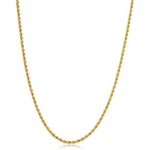 Image of Kooljewelry 14k Yellow Gold Filled 2.1mm Rope Chain Necklace (16, 18, 20, 22, 24, 26, 30 or 36 inch)