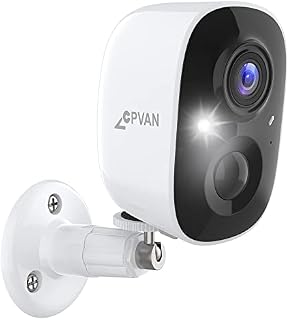 CPVAN Wireless Battery Security Camera Outdoor, Wi-Fi 1080P HD Rechargeable Spotlight Camera with AI PIR Motion Detection(Human/Vehicle/Pet/Package)/2-Way Audio/Night Vision/Cloud&SD Card.