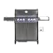 SANTOS Gasgrill S-418 Pro Edelstahl - Premium Gasgrill 4 Brenner - 800°C Infrarot Seitenbrenner & Heckbrenner - Langlebiger BBQ Gas Grill mit optimaler Isolierung - Edelstahl Grillrost & Warmhalterost