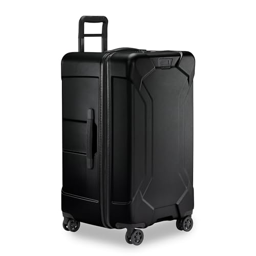 Image of Briggs & Riley 28 inch Medium Trunk Spinner - Checked Luggage for Travel, Suitcases with Wheels, Hardside Rolling Bag for Men & Women, Self-Repairing Zipper - Torq Collection, Stealth Black