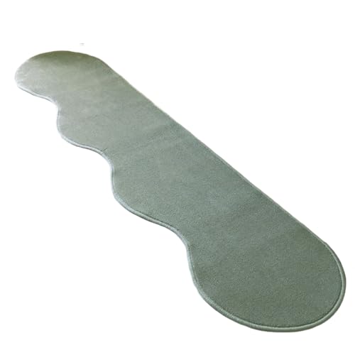 織人しきもの屋工房 北欧風キッチンマット ラグマットタイプ 45×150cm ピーナッツ型 アッシュミント 抗菌防臭 SEK