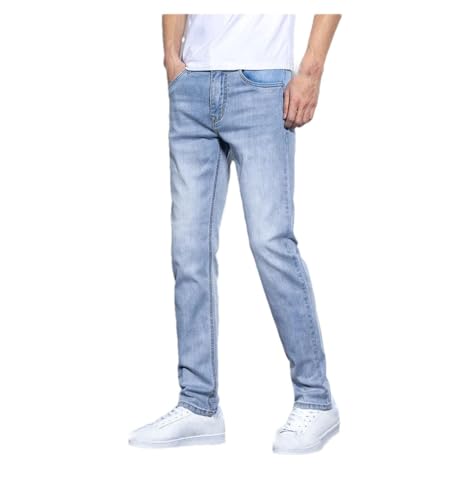 Men's Stretch Jeans Classic Slim Fit Denim Pants Casual Breathable Trousers