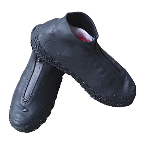 Mikikit Protective Cover for Shoes Silicone Rain Boots Cover Anti-Skid Waterproof Size l for Outdoor