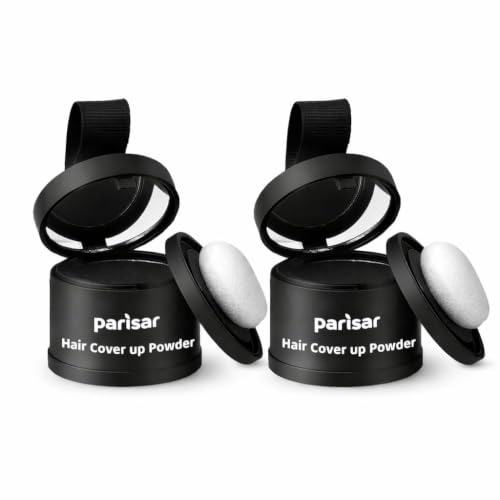 Image of PARISAR Hair Cover Up Powder Black 4g (Pack of 2) | Hair Root Touch Up | Natural Hairline Powder Black | Bald Spot Cover for Women & Men | Matte Finish