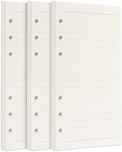 Toplive A5 Refill Paper, [3 Pack] 100GSM Thick Refillable Paper 6-Holes Filler Inserts Paper 135 Sheets 270 Pages A5 Paper for Ring Binder Journal Notebook Planner-Dotted Paper