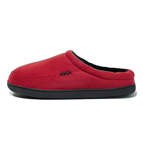 Image of NewDenBer Men's Warm Memory Foam Suede Plush Fleece Lined Slip on Indoor Outdoor Clog House Slippers